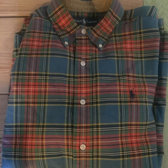 Polo Ralph Lauren Other - Polo Ralph Lauren Plaid Shirt Men Classic Fit Adult Medium Blue Red Autumn